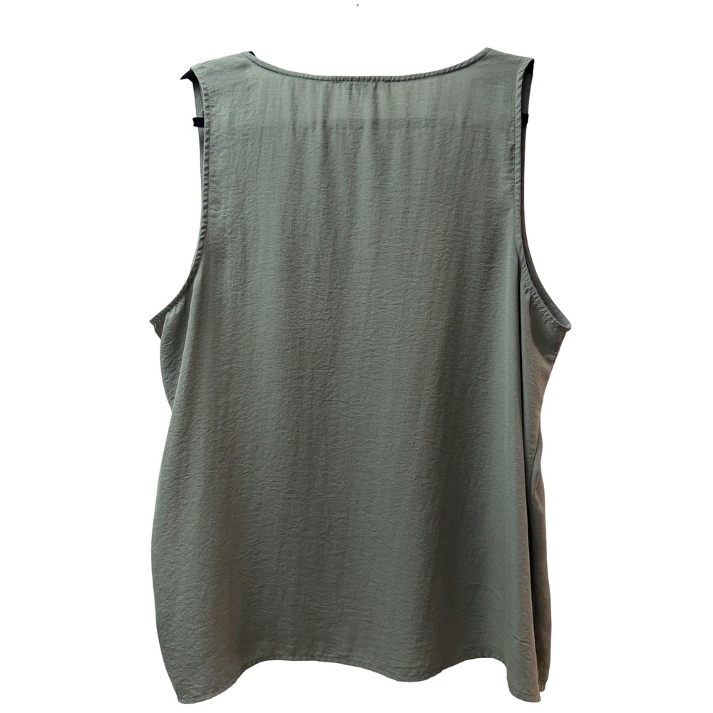 Maurices Sage Green Sleeveless Blouse Flowy V Neck Tank Top XXL - Picture 3 of 10